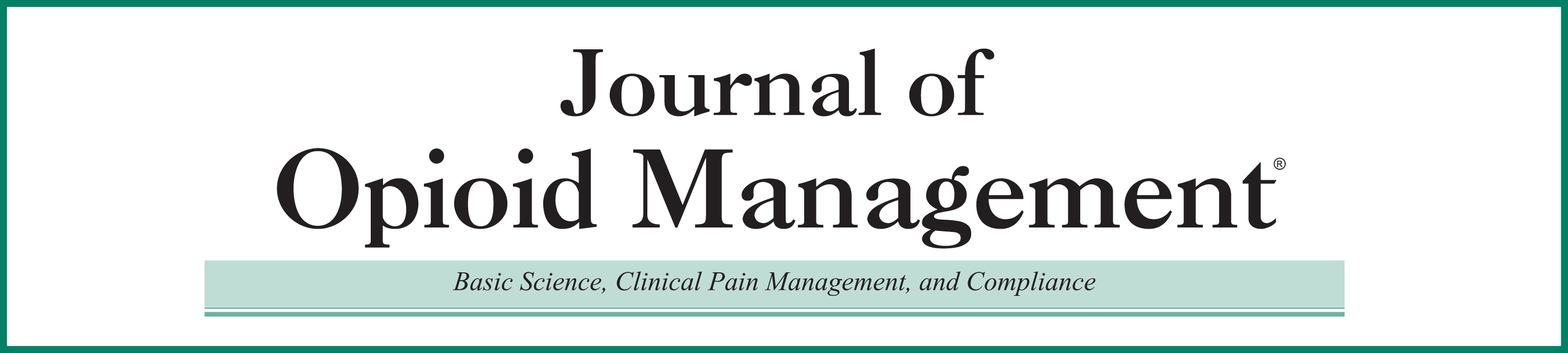 Journal of Opioid Management Logo